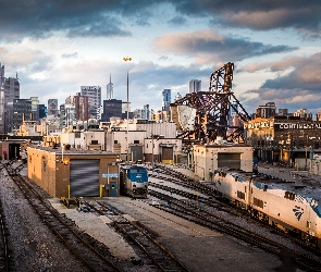 Chicago, Pociągi, Dworzec, Miasto, Stany Zjednoczone