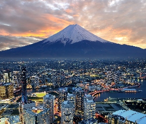 Japonia, Panorama Miasta, Wulkan