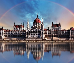 Węgierski Parlament, Tęcza, Węgry, Budapeszt