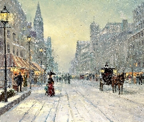 W Mieście, Zima, Thomas, Kinkade