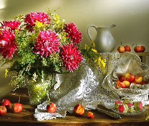 Kwiaty, Owoce, Dalia, Bukiet