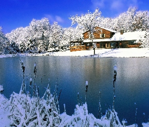 Domek, Jeziorko, Zima, Małe