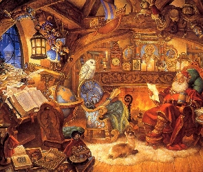 Mikołaj, Zabawki, Scott Gustafson, Malarstwo