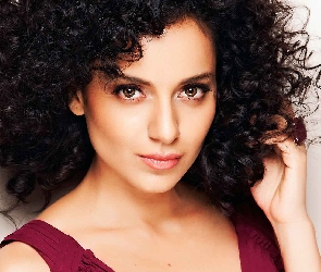 Włosy, Kręcone, Kangana Ranaut, Brunetka