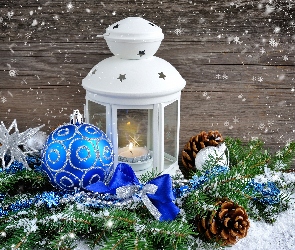 Bombki, Lampion, Kompozycja, Świeczka