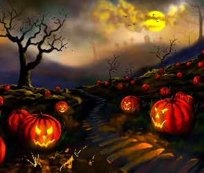 Czerwone, Dynie, Halloween