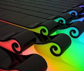 Abstrakcja, Fala, Kolory, 3D