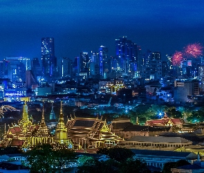 Tajlandia, Noc, Miasto, Bangkok