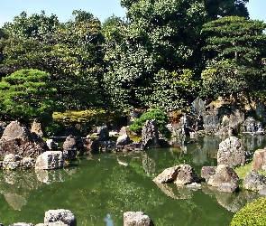 Hiroszima, Kamienie, Park Pamięci, Staw