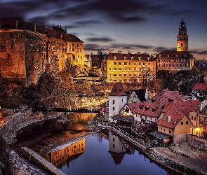 Miasto, Zamek, Czechy, Krumlov