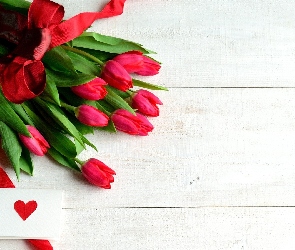 Czerwone, Bukiet Kwiatów, Tulipany