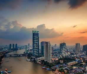 Rzeka, Miasto, Tajlandia, Bangkok