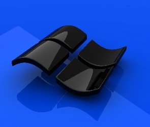 czarne, niebieskie tło, logo windows 8