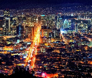 Miasto nocą, San Francisco, Stany Zjednoczone, Kalifornia
