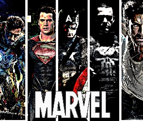 Heroes, Superman, Bohaterzy, Marvel, Wolverine, Punisher, Kapitan Ameryka, X Men, Iron Man