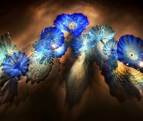 Kwiaty, 3D, Szklane
