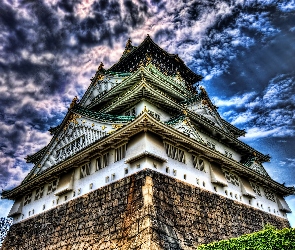 Zamek Osaka, Japonia, Osaka-jo, Miasto Osaka, Brokatowy Zamek