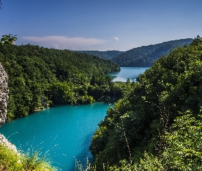 Lasy, Chorwacja, Plitvice, Jeziora, Góry