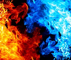 Niebieski, Czerwony, Ogień, Płomienie
