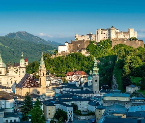 Hohensalzburg Castle, Austria, Twierdza Hohensalzburg, Salzburg, Miasto, Wzgórze Festungsberg, Budynki, Zamek