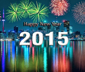 2015, Nowy Rok, Panorama, Fajerwerki