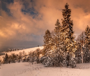 Zachód słońca, Zakopane, Zima