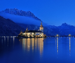 Austria, Jezioro Traunsee, Zamek Ort, Góry, Gmunden