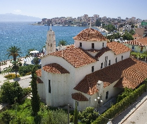 Albania, Lato, Kościół, Morze, Saranda