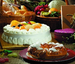 Ciasta, Tort, Pieczywo, Owoce