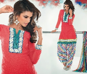 Biżuteria, Makijaż, Strój, Kobieta, Salwar, Kameez