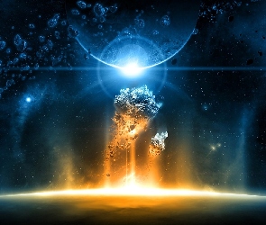 Fantasy, Gwiazdy, Asteroidy, Planeta, Kosmos