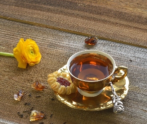 Filizanka, Żółta róża, Herbata