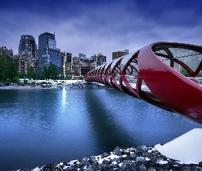 Rzeka, Zdjęcie miasta, Kanada, Calgary, Most