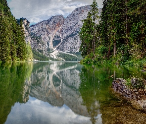 Góry, Skały, Las, Jezioro