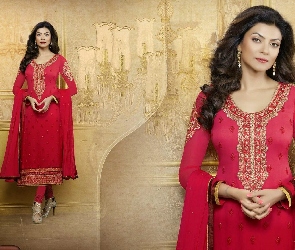 Kobieta, Strój, Biżuteria, Kameez, Makijaż, Salwar