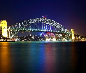 Miasto nocą, Harbour Bridge, Sydney, Australia