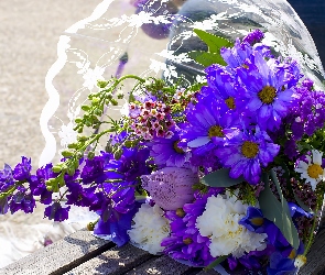 Kwiaty, Fioletowe, Bukiet