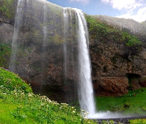 Seljalandsfoss, Skały, Wodospad