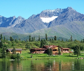 Alaska, Wieś, Góry, Domy