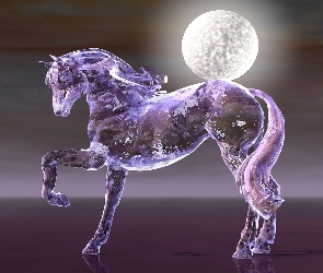 Koń, Księżyc, Fioletowy