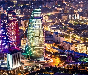 Miasto nocą, Baku, Azerbejdżan