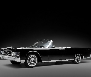 Zabytkowe, Czarno-białe, Cadilac, Lincoln 1965