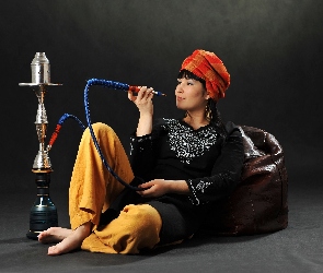 Kobieta, Moda, Shisha, Fajka, Wodna, Styl