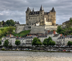 Zamek w Saumur, Rzeka Loara, Miejscowość Samur, Francja, Chateau de Saumur