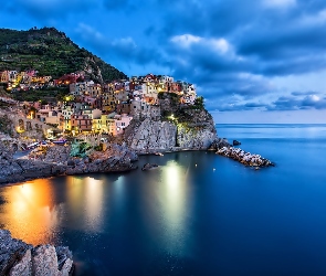 Wybrzeże, Zdjęcie miasta, Włochy, Morze