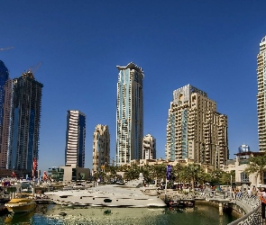 Jachty, Hotel, Marzeń, Miasto, Dubaj, Marina