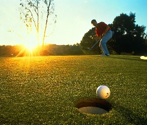 Sportowe Golf, piłeczka, dołek , pole golfowe