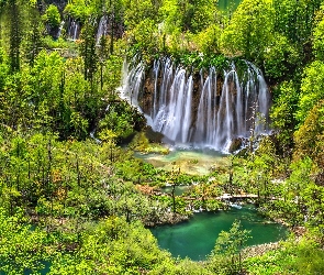 Plitvice, Przyroda, Jezioro, Wodospad, Chorwacja
