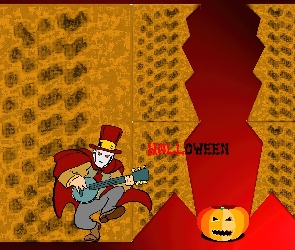 grajek, dynia, Halloween