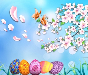 Wielkanoc, Wiosna, Kolorowe Pisanki